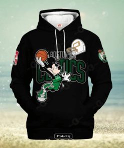 Boston Celtics Mickey Mouse Basketball Players Black Design Hoodie Sweatshirt 3D