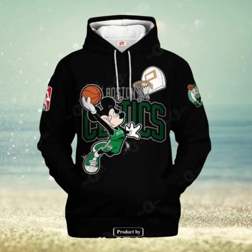 Boston Celtics Mickey Mouse Basketball Players Black Design Hoodie Sweatshirt 3D