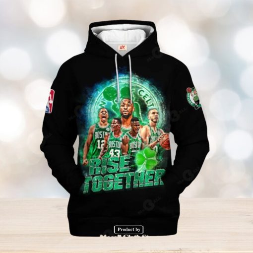 Boston Celtics NBA Rise Together Black Style Jogger Hoodie Sweatshirt 3D