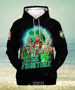 Boston Celtics NBA Rise Together Black Style Jogger Hoodie Sweatshirt 3D