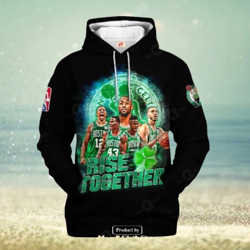 Boston Celtics NBA Rise Together Black Style Jogger Hoodie Sweatshirt 3D