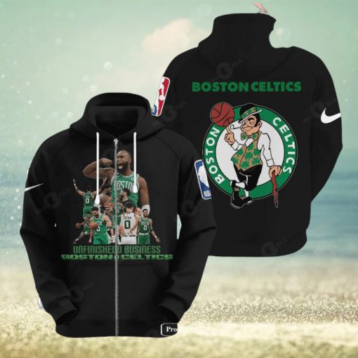 Boston Celtics NBA Unfinishedo Business 2023 Black Hoodie Sweatshirt 3D