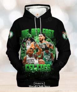 Boston Celtics We Rep Fast Black Signatures Jogger Hoodie Sweatshirt 3D