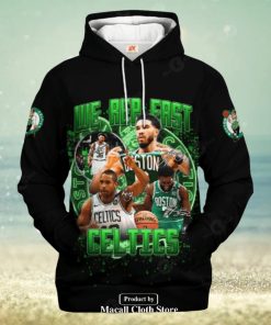 Boston Celtics We Rep Fast Black Signatures Jogger Hoodie Sweatshirt 3D