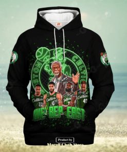 Boston Celtics We Rep Fast Black Signatures V2 Jogger Hoodie Sweatshirt 3D