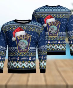Boston Police Department For Christmas Gifts Ugly Xmas Sweater