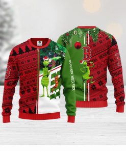 Boston Red Sox Grinch & Scooby doo Christmas Ugly Sweater 1