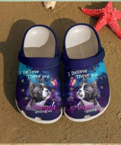 Boston Terrier Angels Among Us Crocs Classic Clogs Shoes