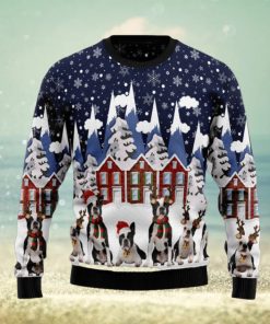 Boston Terrier Family Full Printed Ugly Xmas Sweater