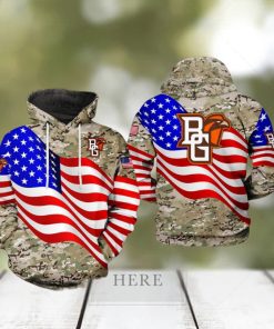 Bowling Green Falcons NCAA US Flag Camo Veteran 3D Printed Hoodie