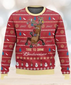 Budweiser Reindeer Time To Drink Ugly Christmas Sweater