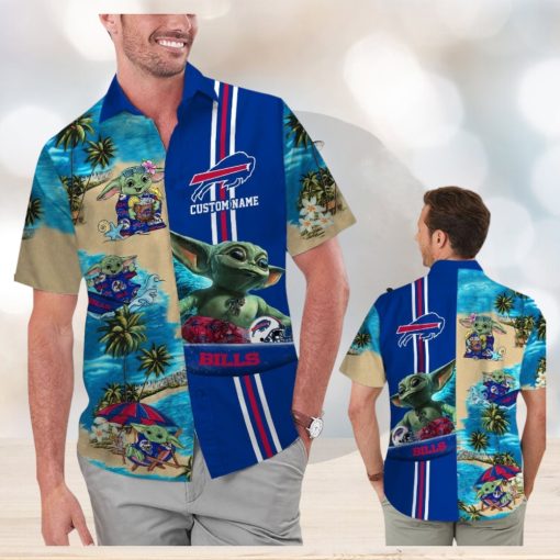 Buffalo Bills Baby Yoda Name Personalized Short Sleeve Tropical Hawaiian Shirt