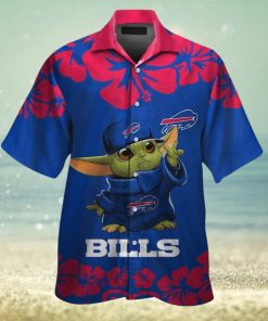 Buffalo Bills Baby Yoda Short Sleeve Button Up Tropical Hawaiian Shirt