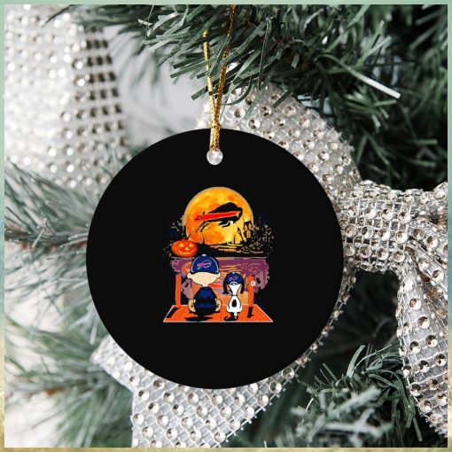 Buffalo Bills Charlie Brown And Snoopy Watching Halloween Ornament Christmas