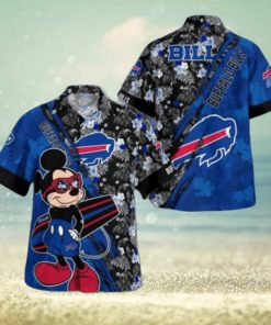 Buffalo Bills Mickey Mouse Floral Short Sleeve Hawaii Shirt