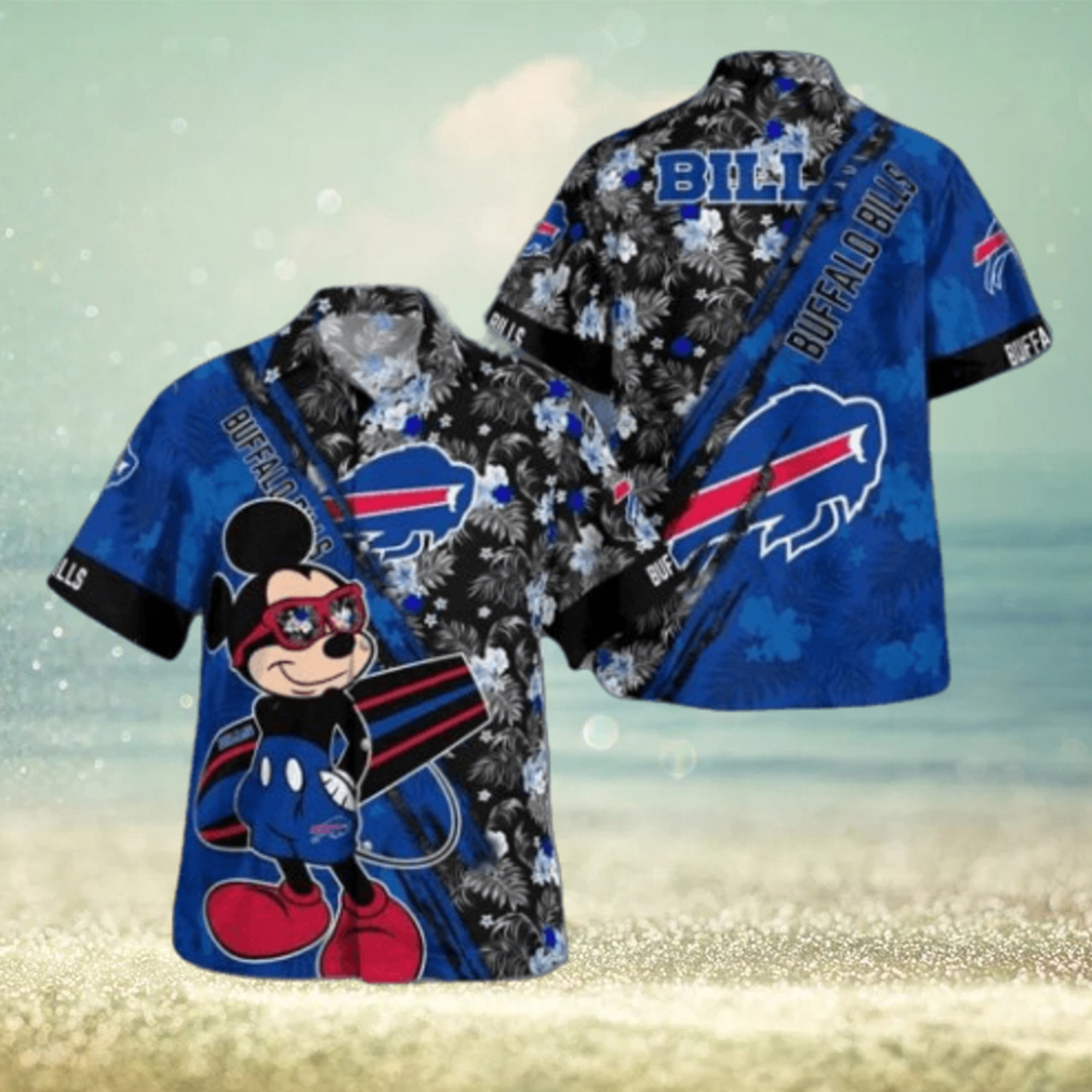 Buffalo Bills Mickey Mouse Floral Short Sleeve Hawaii Shirt Buffalo Bills Mickey Mouse Floral Short Sleeve Hawaii Shirt