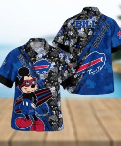 Buffalo Bills Mickey Mouse Floral Short Sleeve Hawaii Shirt, hoodie, sweater, long sleeve and tank top Buffalo Bills Mickey Mouse Floral Short Sleeve Hawaii Shirt