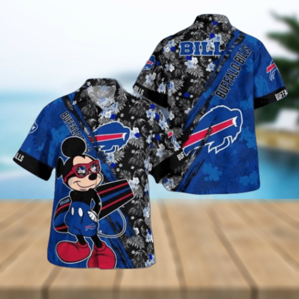 Buffalo Bills Mickey Mouse Floral Short Sleeve Hawaii Shirt Buffalo Bills Mickey Mouse Floral Short Sleeve Hawaii Shirt