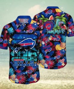 Buffalo Bills NFL Flower Hawaiian Shirt, Bills Gifts for Fans