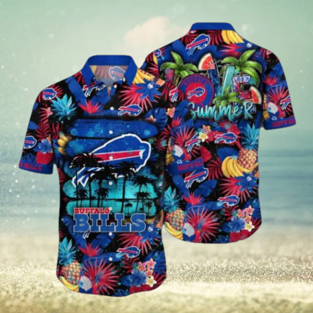 Buffalo Bills NFL Flower Hawaiian Shirt, Bills Gifts for Fans Buffalo Bills NFL Flower Hawaiian Shirt, Bills Gifts for Fans