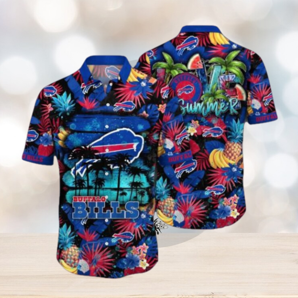 Buffalo Bills NFL Flower Hawaiian Shirt, Bills Gifts for Fans Buffalo Bills NFL Flower Hawaiian Shirt, Bills Gifts for Fans