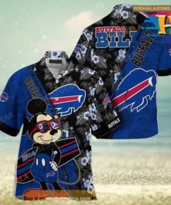 Buffalo Bills NFL Hawaiian Shirt Mickey Print Floral Pattern Summer For Sports Fans