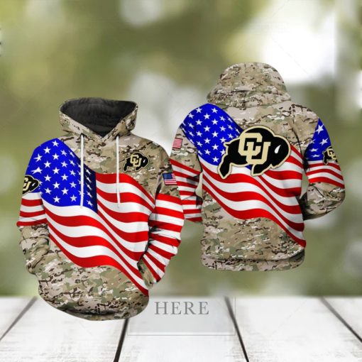 Buffalo Bulls NCAA US Flag Camo Veteran 3D Printed Hoodie