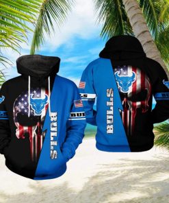 Buffalo Bulls NCAA US Flag Skull 3D Printed Hoodie