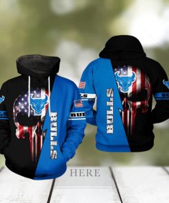 Buffalo Bulls NCAA US Flag Skull 3D Printed Hoodie