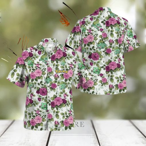 Bulbasaur Floral Flowers Combo Hawaiian Shirt And Shorts Best For Men And Women Holidays