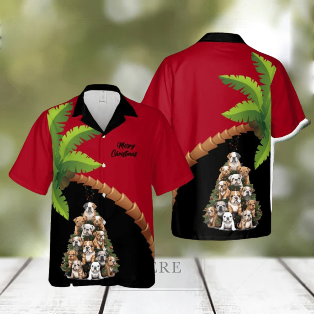 Bulldog Christmas Tree Hawaiian Shirt Men And Women Gift Aloha Beach Bulldog Christmas Tree Hawaiian Shirt Men And Women Gift Aloha Beach