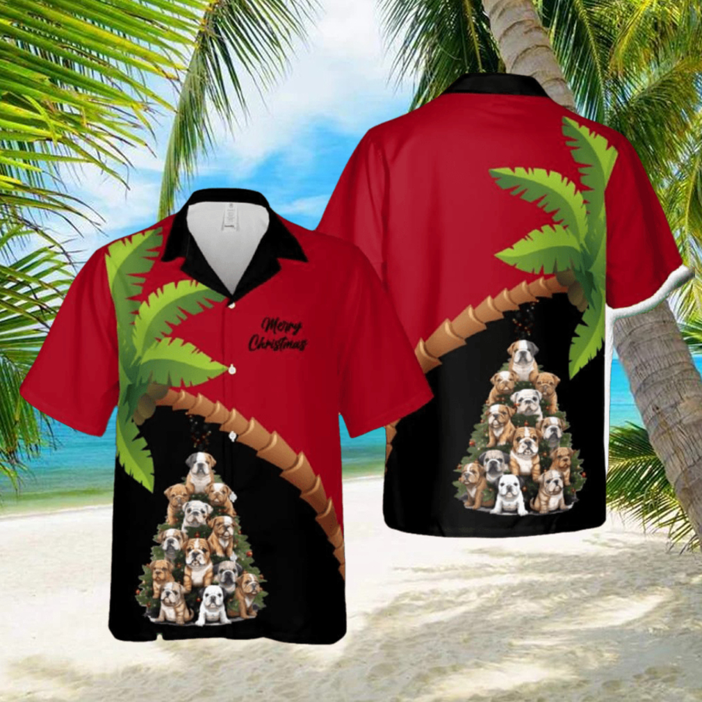 Bulldog Christmas Tree Hawaiian Shirt Men And Women Gift Aloha Beach Bulldog Christmas Tree Hawaiian Shirt Men And Women Gift Aloha Beach