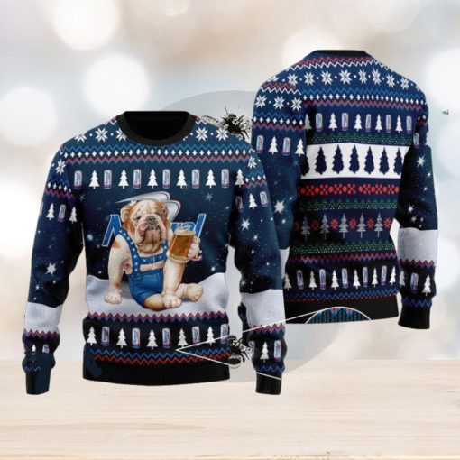 Bulldog Drink Natural Light Beer Christmas Ugly Sweater For Men And Women Gift Christmas