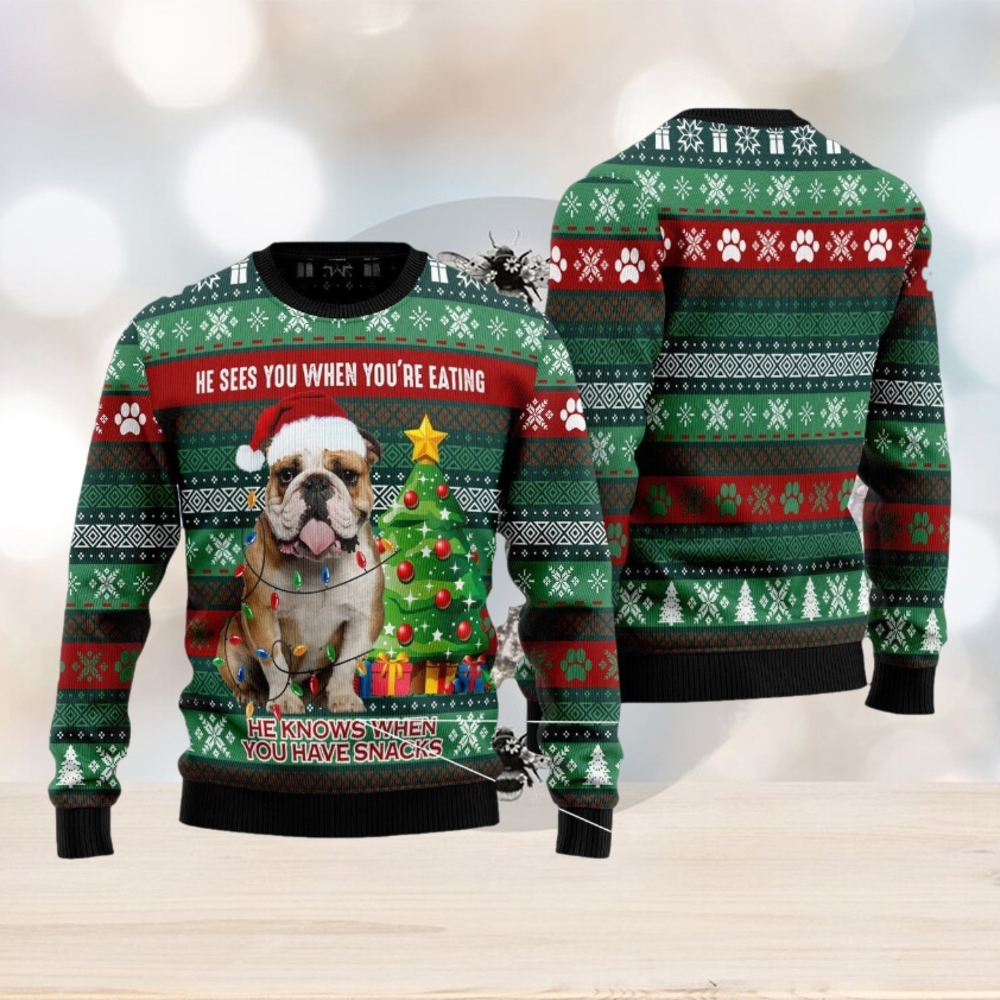 Bulldog Loves Snacks Sweater Bulldog Loves Snacks Sweater