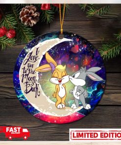 Bunny Couple Love You To The Moon Galaxy Perfect Gift For Holiday Christmas Gift Tree Decorations Ornament