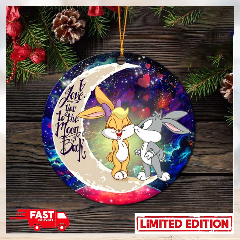 Bunny Couple Love You To The Moon Galaxy Perfect Gift For Holiday Christmas Gift Tree Decorations Ornament Bunny Couple Love You To The Moon Galaxy Perfect Gift For Holiday Christmas Gift Tree Decorations Ornament