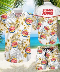 Burger King Tropical Flower Aloha Hawaiian Shirt & Short For Men And Women