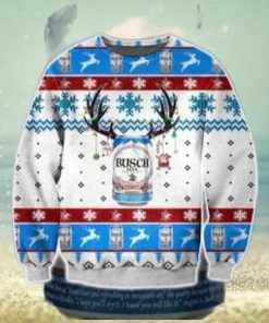 Busch Beer Knitting Ugly Christmas Sweater Perfect Holiday Gift