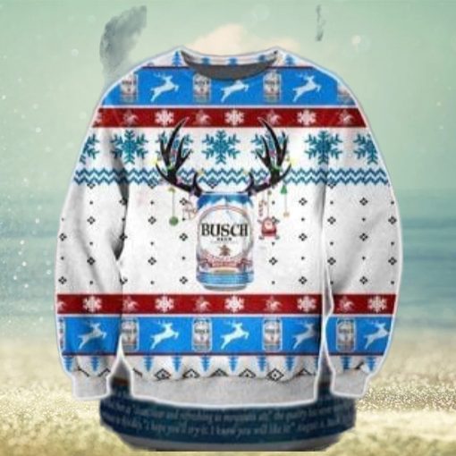 Busch Beer Knitting Ugly Christmas Sweater Perfect Holiday Gift