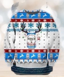 Busch Beer Knitting Ugly Christmas Sweater Perfect Holiday Gift