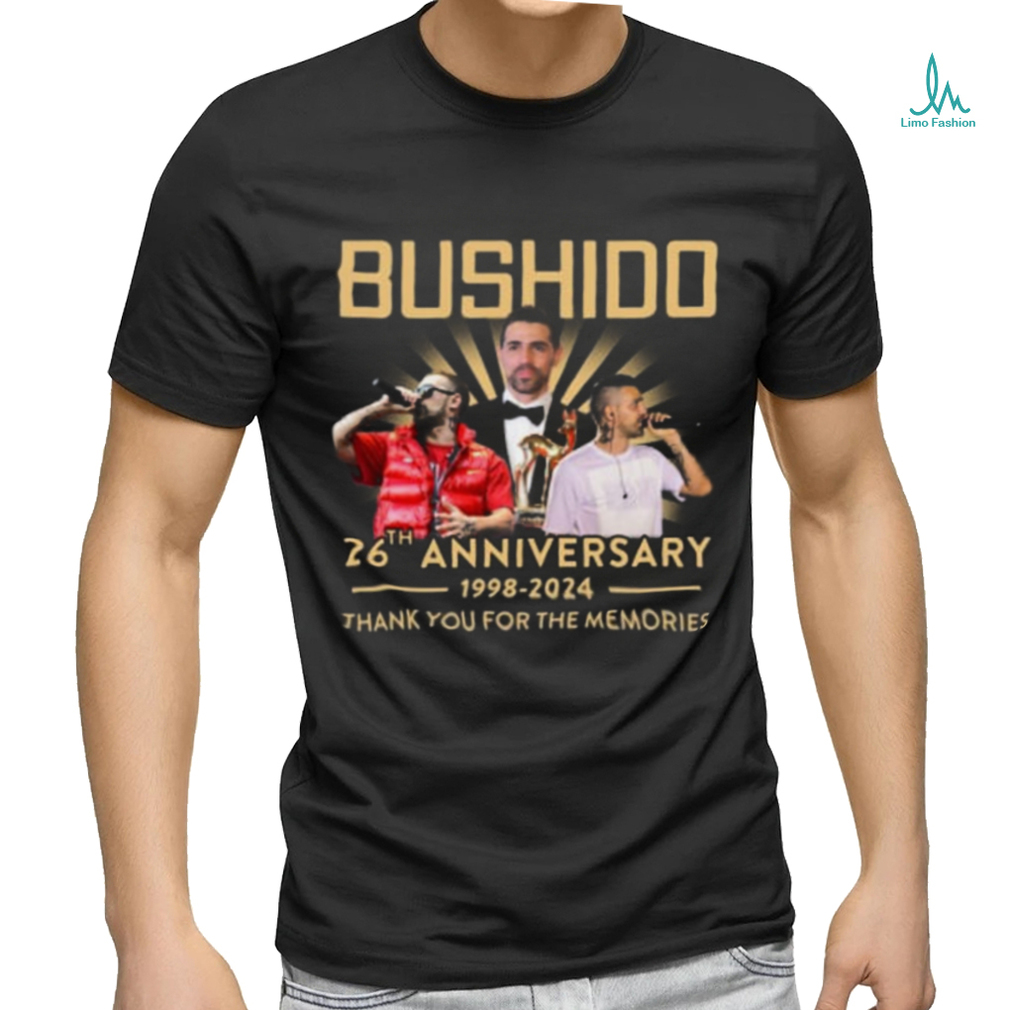 Bushido 26th Anniversary 1998 – 2024 Thank You For The Memories T Shirt Bushido 26th Anniversary 1998 – 2024 Thank You For The Memories T Shirt