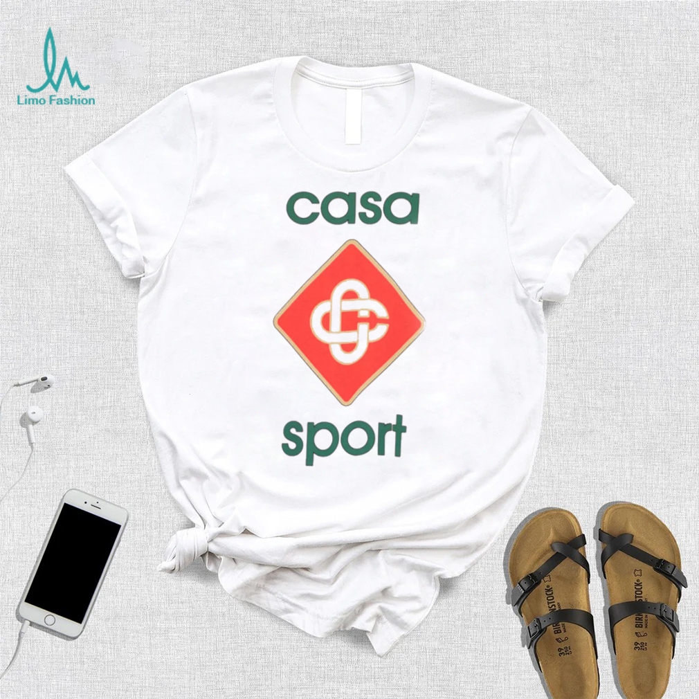 CASABLANCA Sport logo print organic cotton jersey T shirt CASABLANCA Sport logo print organic cotton jersey T shirt