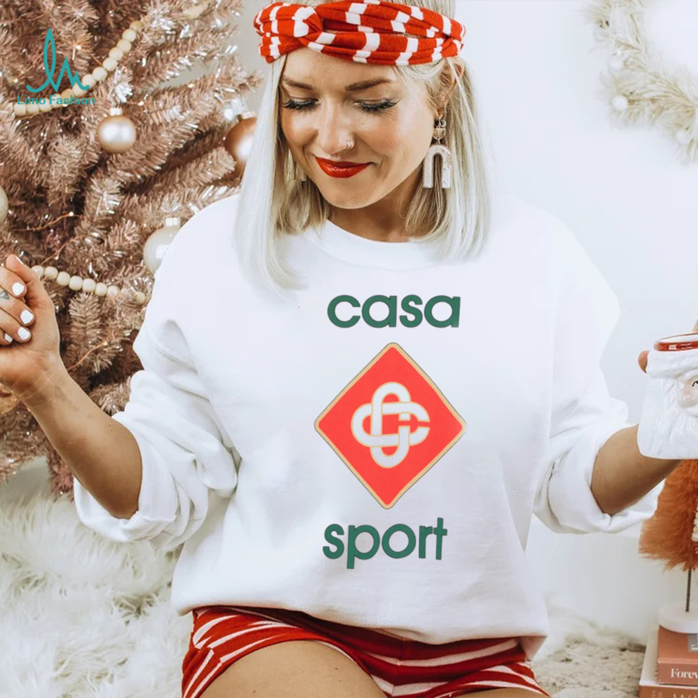 CASABLANCA Sport logo print organic cotton jersey T shirt CASABLANCA Sport logo print organic cotton jersey T shirt