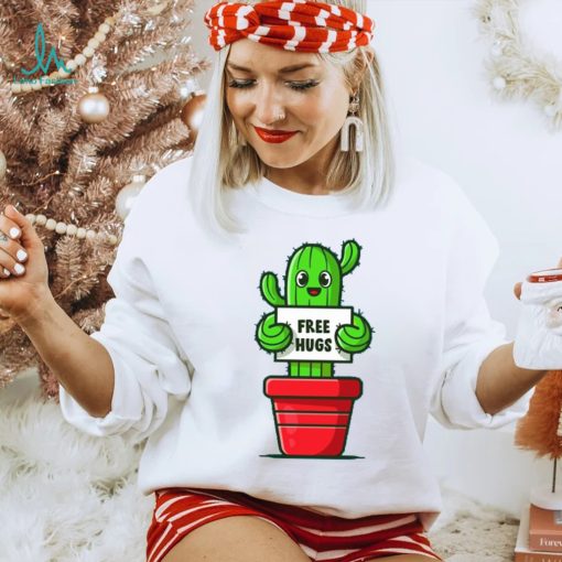Cactus Free Hugs You Can Try Them Funny Plant Sarcasm T Shirt