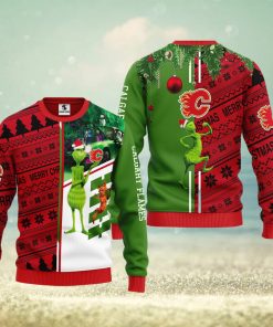 Calgary Flames Grinch & Scooby doo Christmas Ugly Sweater