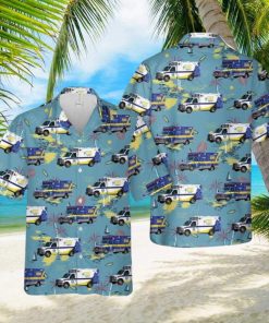 California Santa Clara County EMS Short Sleeve Aloha Hawaiian Shirt