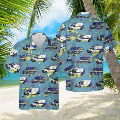 California Santa Clara County EMS Short Sleeve Aloha Hawaiian Shirt