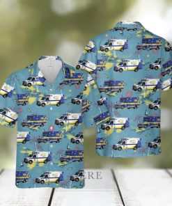 California Santa Clara County EMS Short Sleeve Aloha Hawaiian Shirt