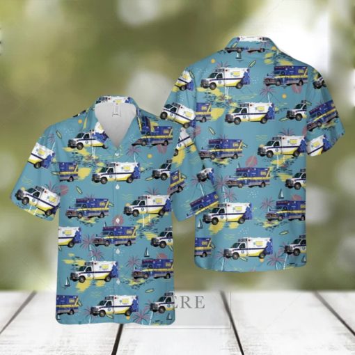 California Santa Clara County EMS Short Sleeve Aloha Hawaiian Shirt