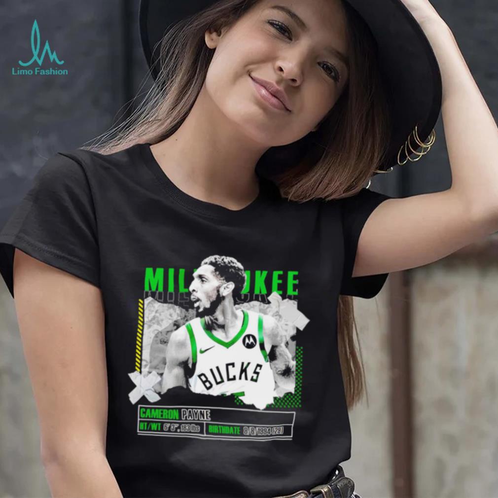 Cameron Payne Milwaukee Bucks basketball player pose paper gift shirt Cameron Payne Milwaukee Bucks basketball player pose paper gift shirt